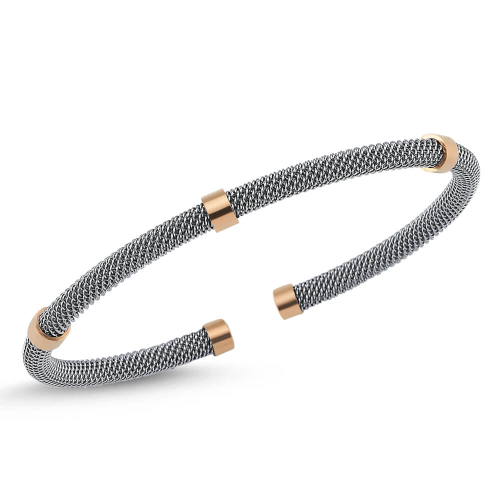 Altın Tasarım Yuvarlak Çelik Bileklik