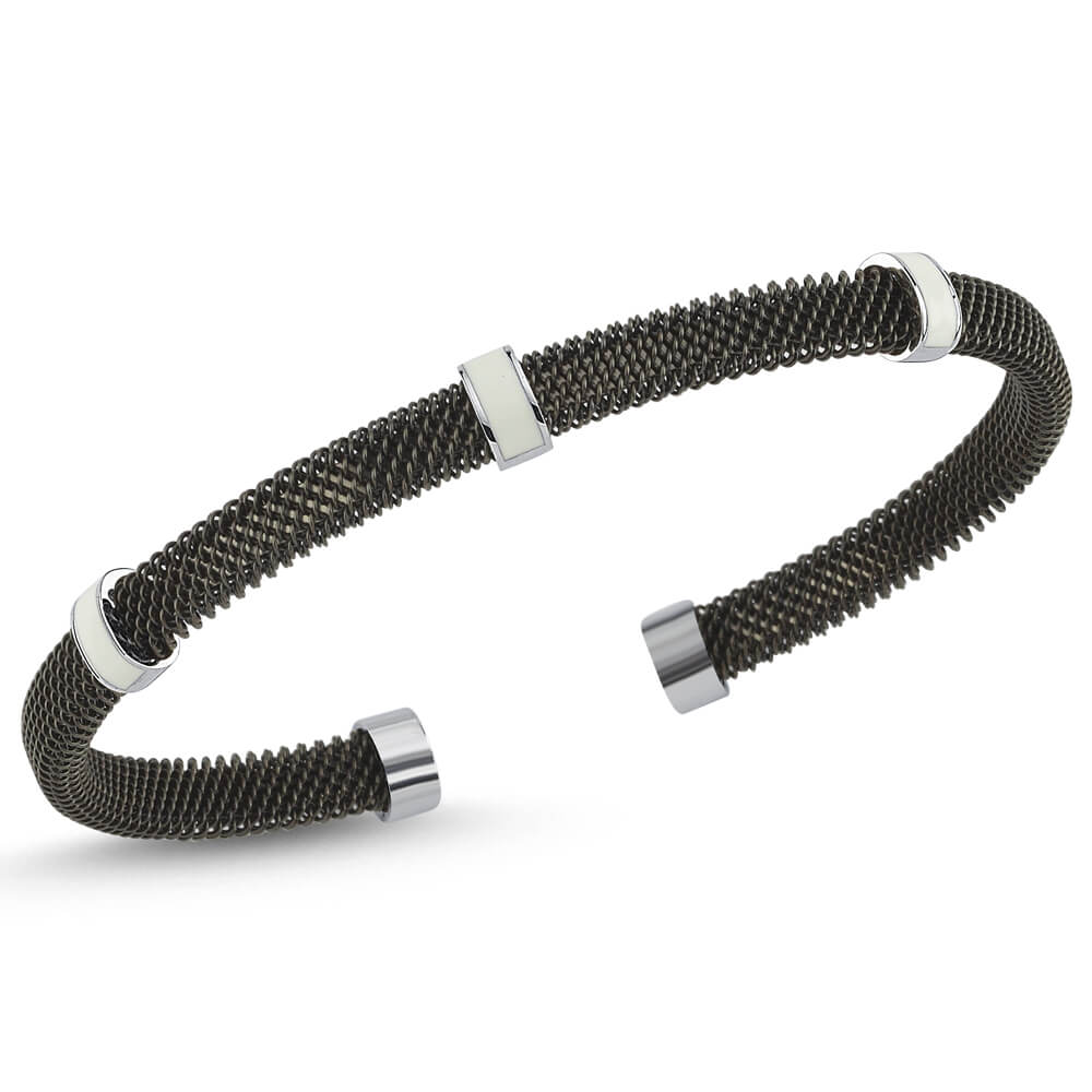 Altın Mineli Tasarım Yassı Çelik Bileklik